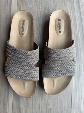 Makalu Women's Navali Beige Knit Slide Sandals Size 9